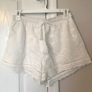 White lacy shorts